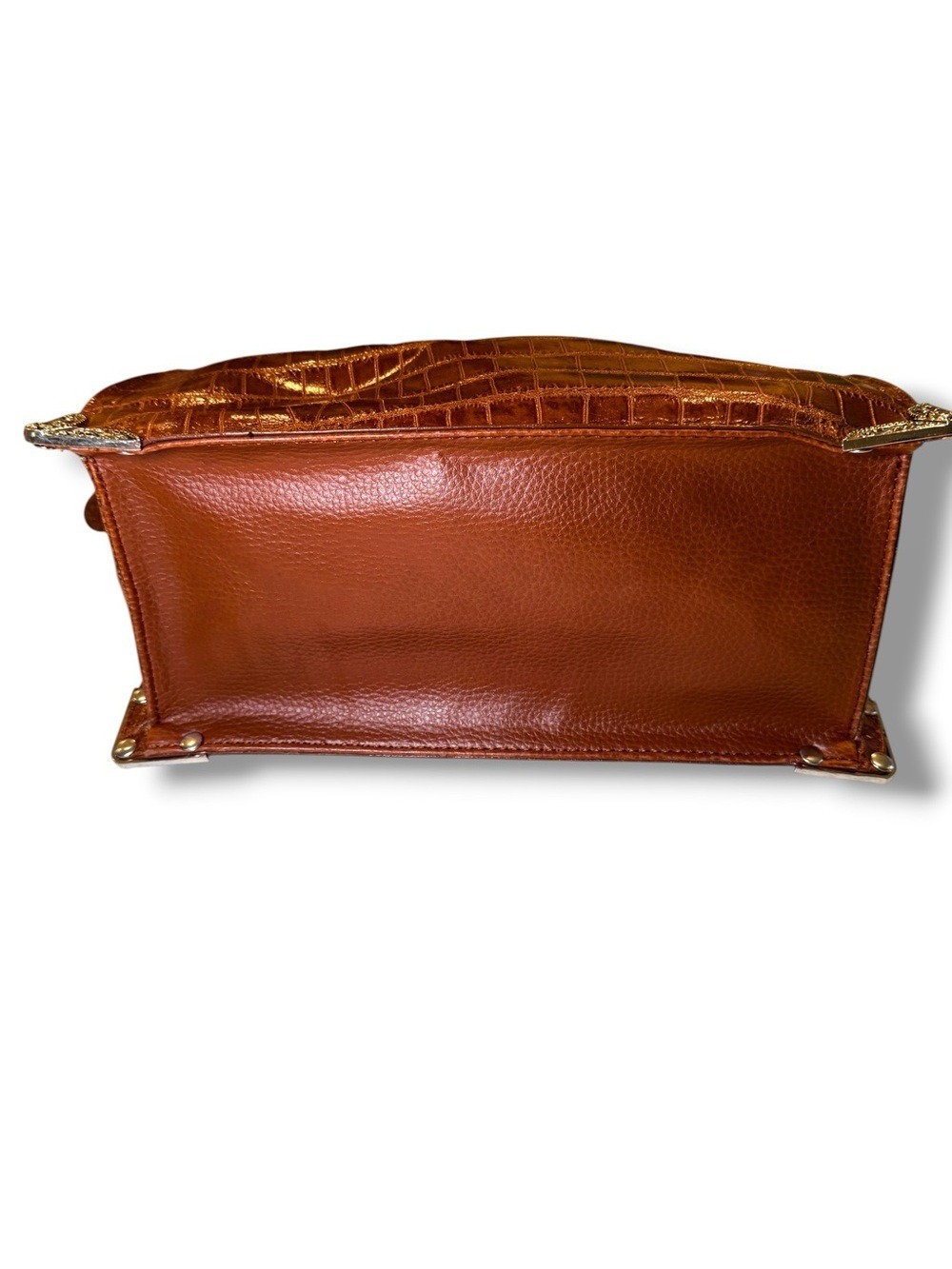 Marc Chantal Vintage Western Shoulder Bag Cognac Leather Heart Charm - Picture 10 of 12